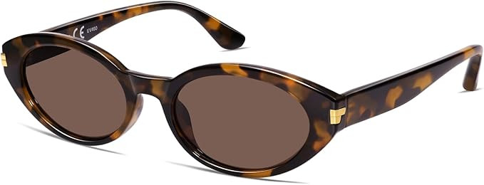 VANLINKER Polarized Retro Oval Sunglasses for Women Men Small Face Vintage 90s Shades VL9850 | Amazon (US)