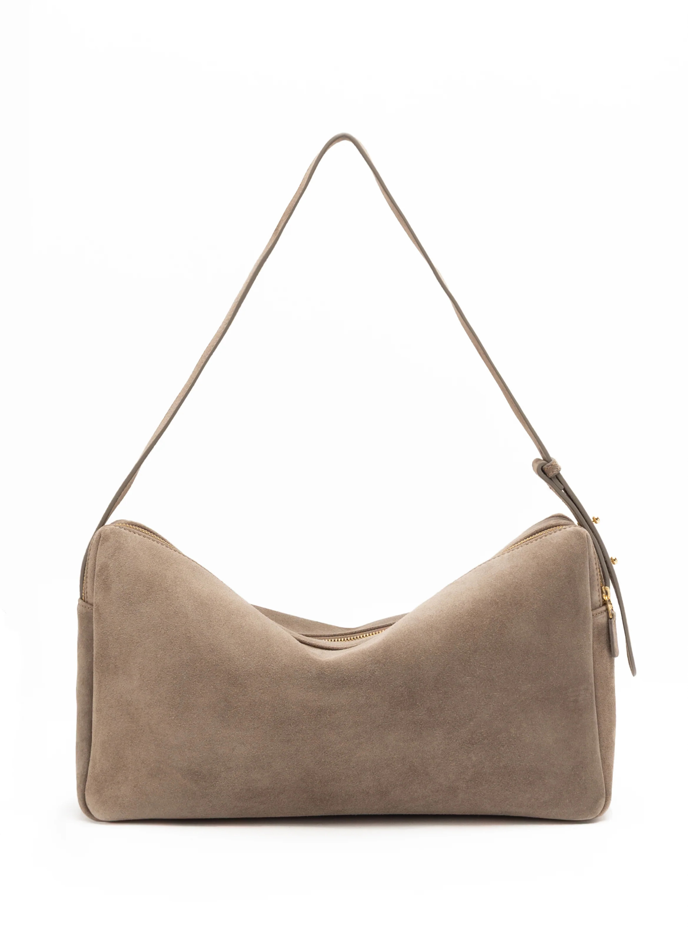 Trousse Large Suede Taupe - Trendy Work Bags - Elleme | Elleme