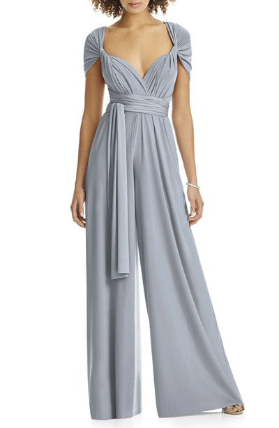Dessy Collection Convertible Wide Leg Jersey Jumpsuit (Regular & Plus)