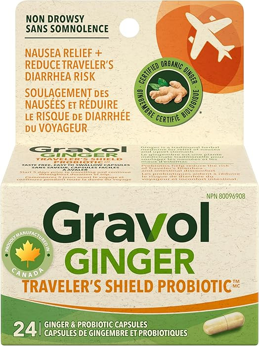 Gravol Ginger Traveler's Shield Probiotic - Nausea & Upset Stomach Relief - Reduces Risk of Trave... | Amazon (CA)