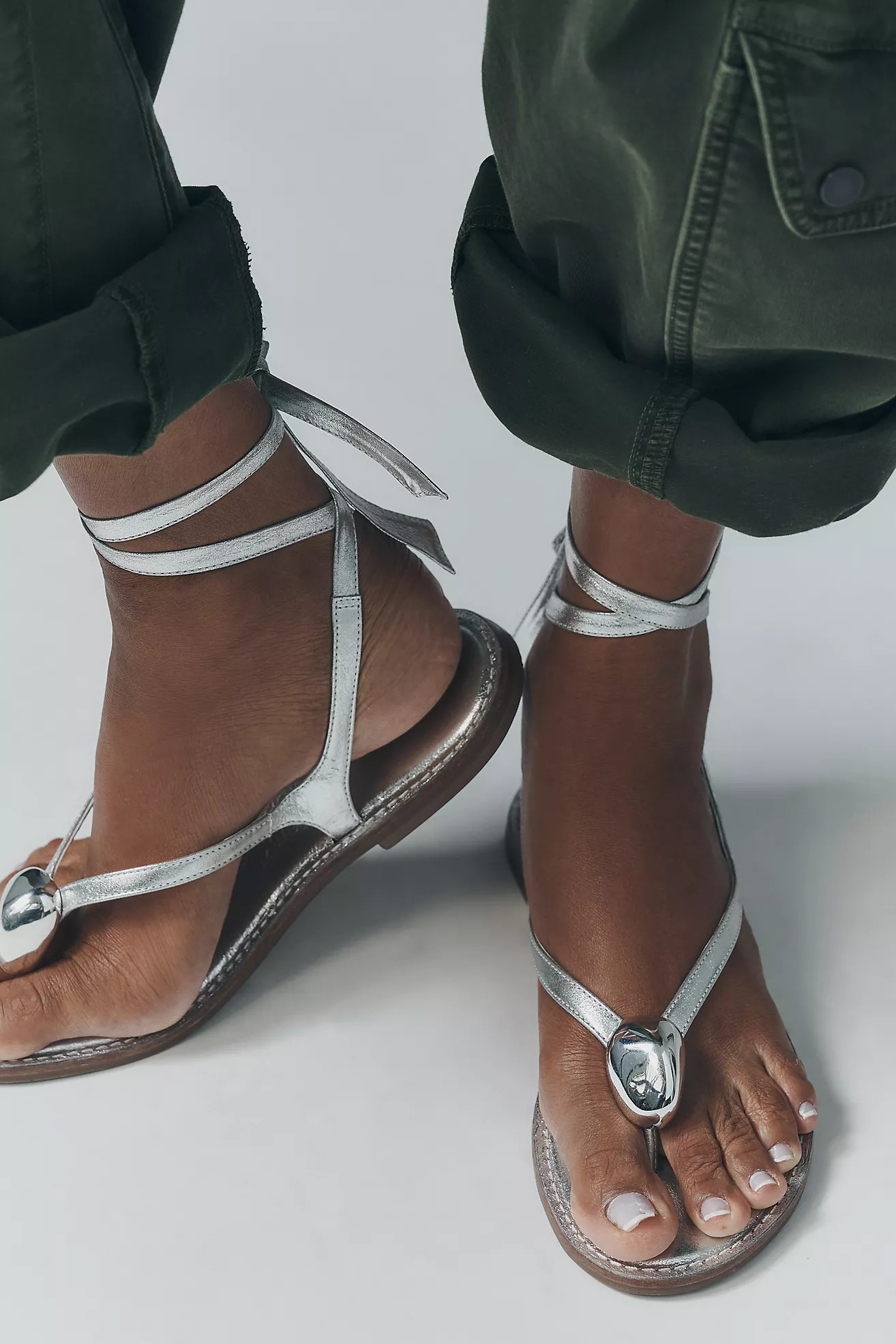 By Anthropologie Stone Tie-Up Sandals | Anthropologie (US)