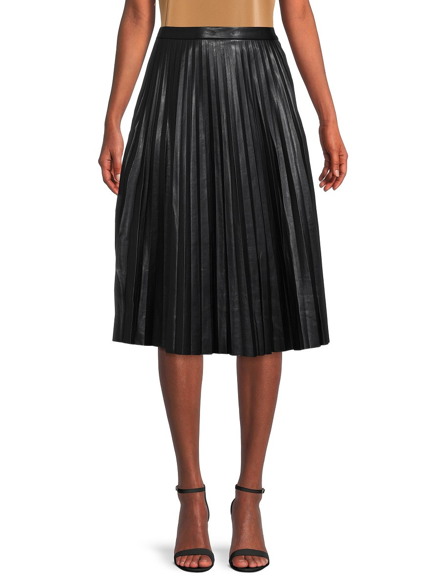 Dolce Cabo Women's Pleated Faux Leather Skirt - Black - Size S | Saks Fifth Avenue OFF 5TH
