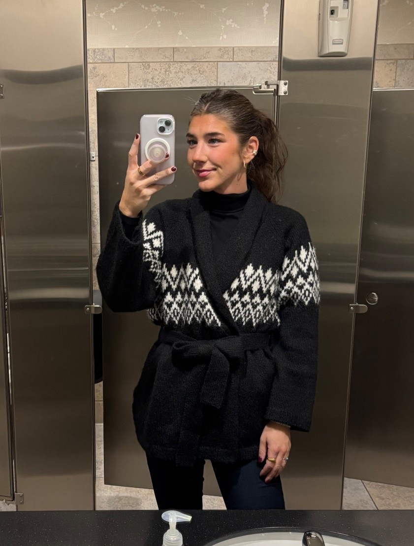 The perfect holiday party look or Christmas outfit with this cozy shawl cardigan from GAP! 

#LTKSeasonal #LTKHoliday #LTKGiftGuide