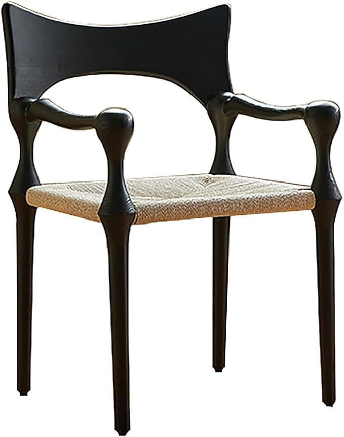 Solid Wood Rattan Dinning Room Chairs, Mid Century Modern Kitchen Chairs, Bone Cane Back Accent C... | Amazon (US)