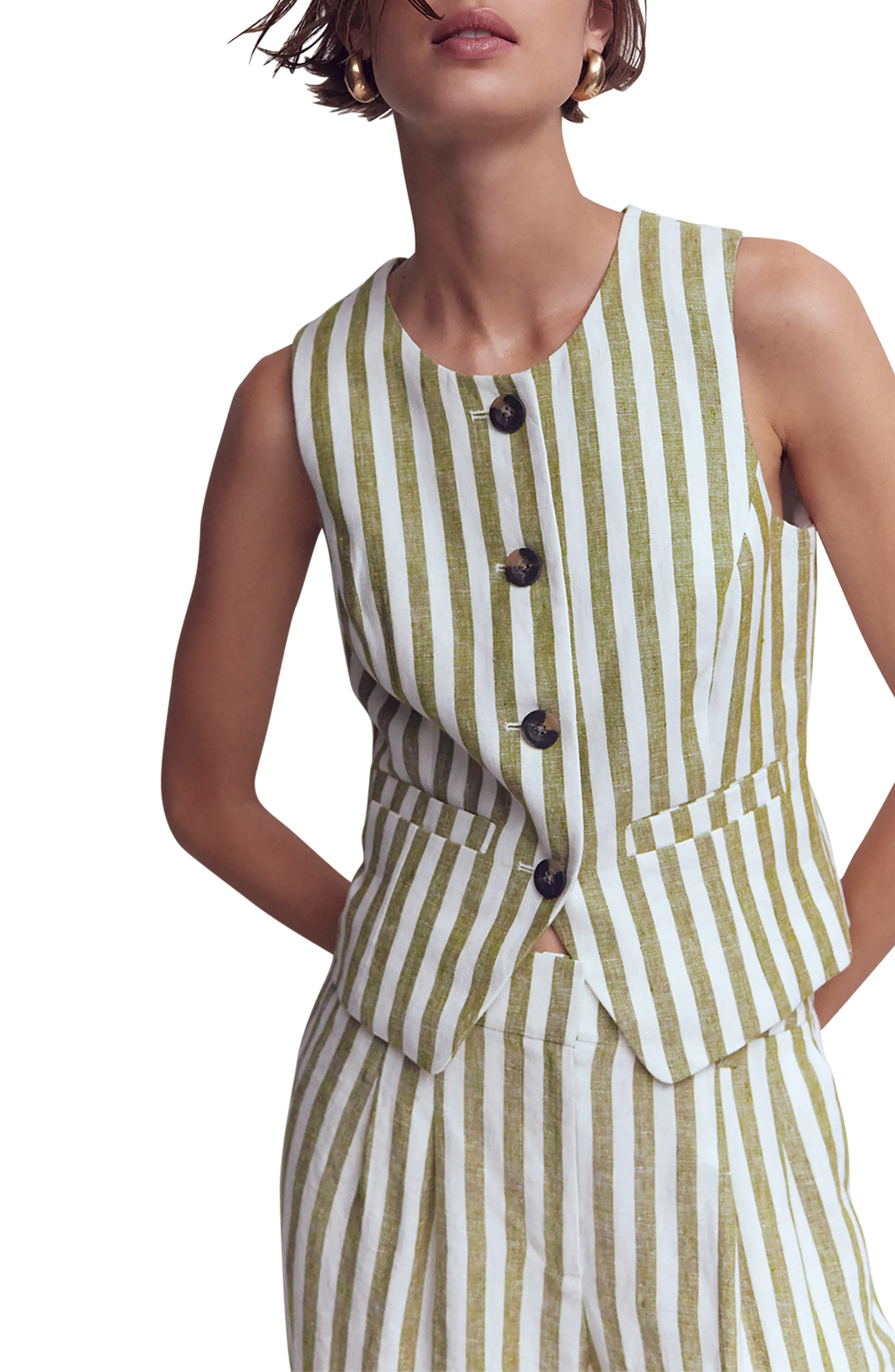 Boden Stripe Linen Vest (Women) | Nordstromrack | Nordstrom Rack