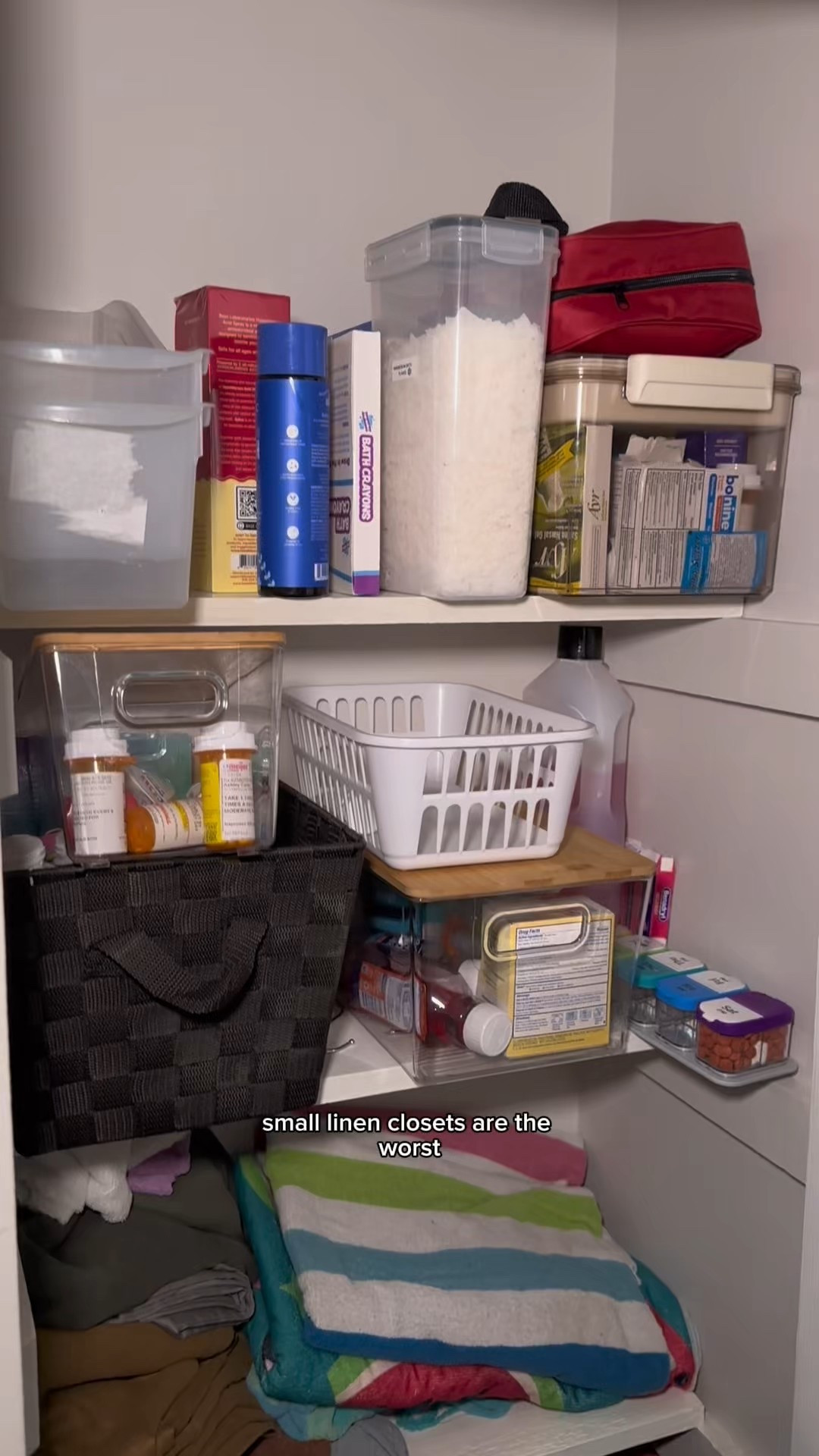 Small space clutter no more!! My linen closet is so tiny and has so much stuff crammed in it. Love how it turned out 😍

#LTKFindsUnder50 #LTKHome