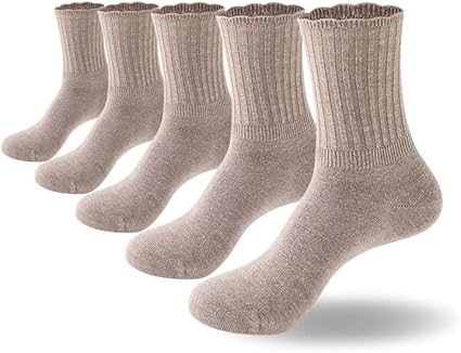 PADFOM Women Thin Cashmere Socks, Soft Socks Women Above Crew Socks 5 Pairs Size 5-9 | Amazon (US)