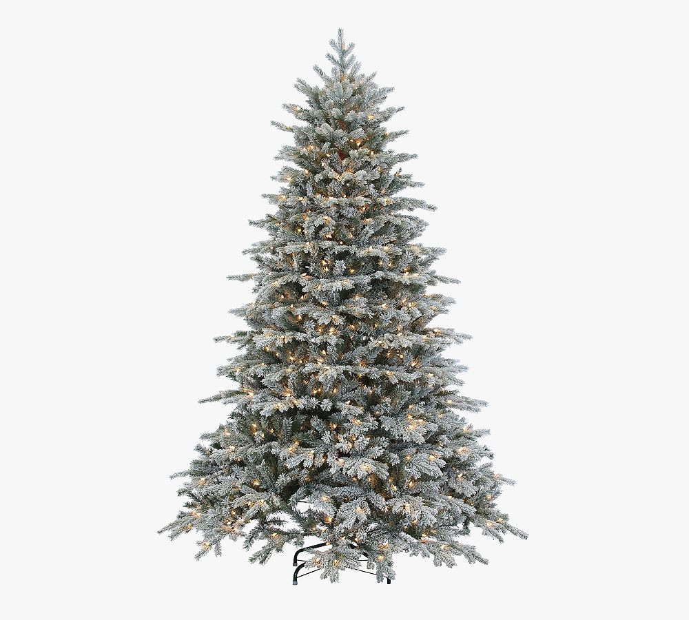 Lit Flocked Vermont Spruce Faux Christmas Tree - 7.5 Ft. | Pottery Barn (US)