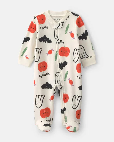 Baby Halloween 2-Way Zip 100% Cotton Sleep & Play Pajamas - Cream | Carter's | Carter's Inc