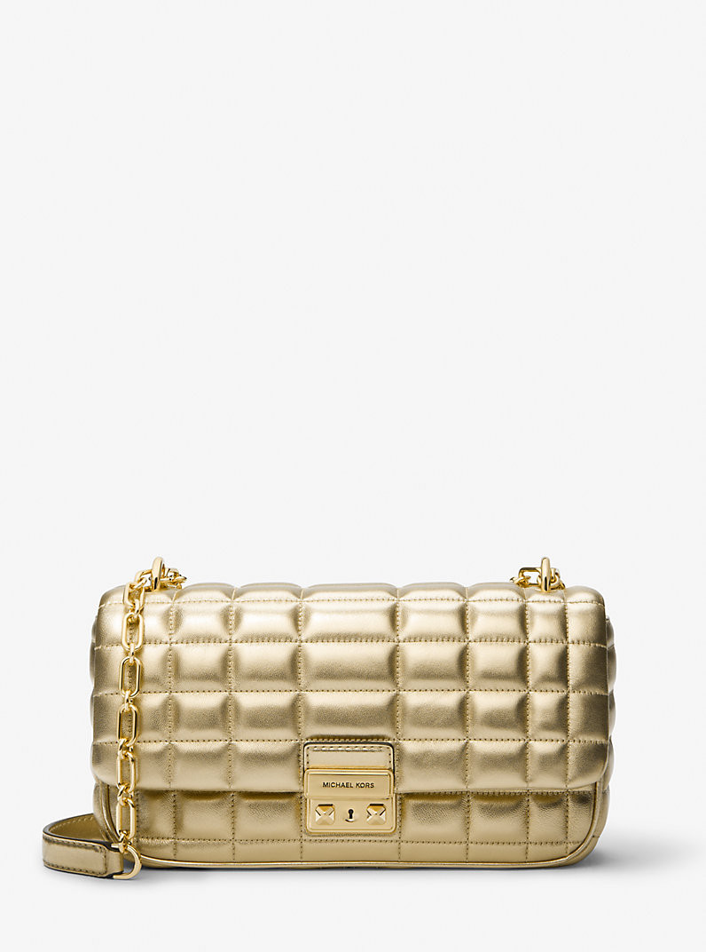 Tribeca Large Metallic Quilted Leather Shoulder Bag | Michael Kors US