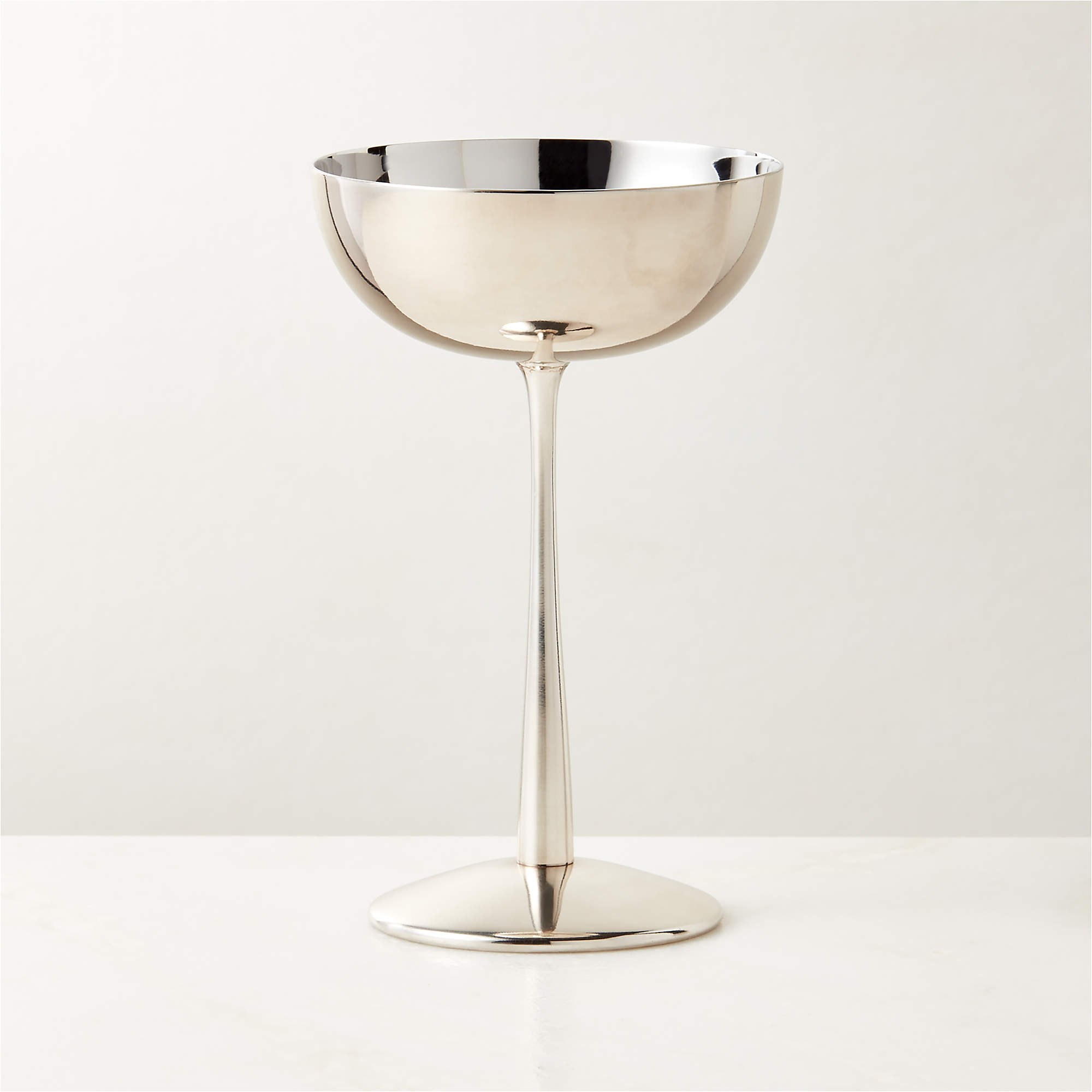 Emporia Stainless Steel Coupe Glass + Reviews | CB2 | CB2