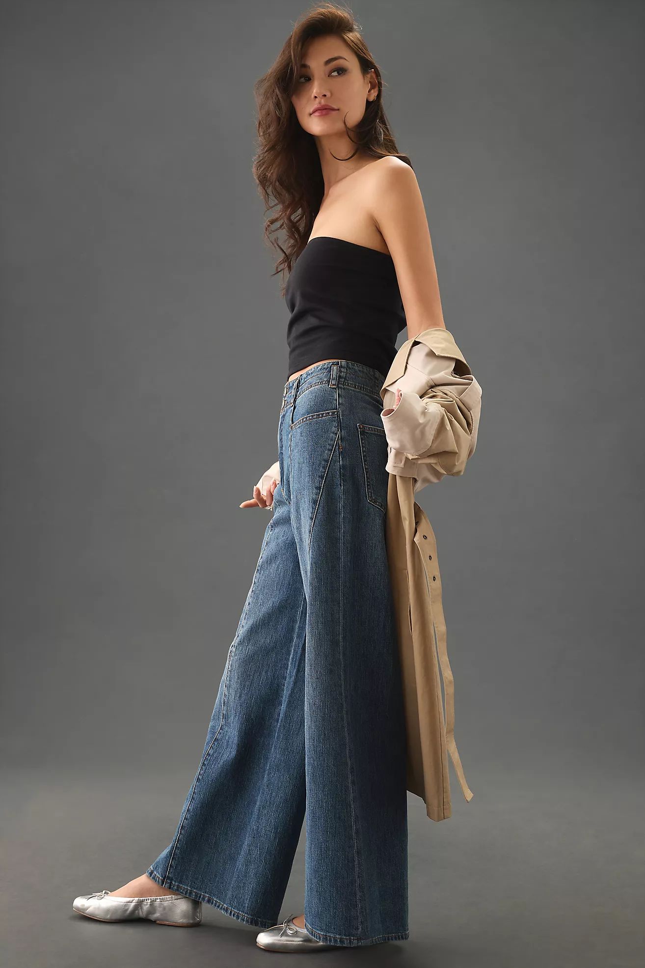 Pilcro Twisted High-Rise Wide-Leg Jeans | Anthropologie (US)