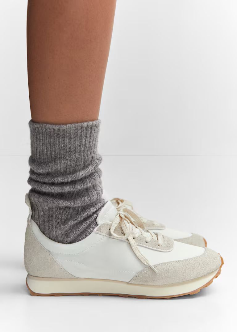 Contrast panel sneakers -  Women | Mango USA | MANGO (US)