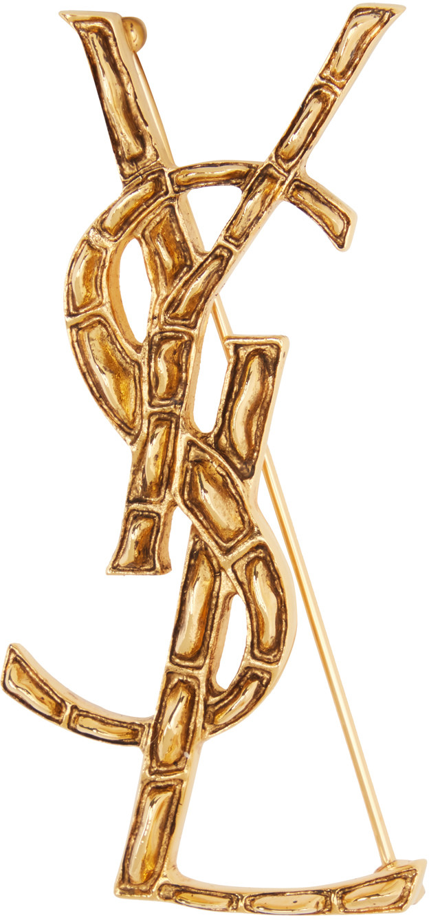 Gold Opyum Crocodile Brooch | SSENSE