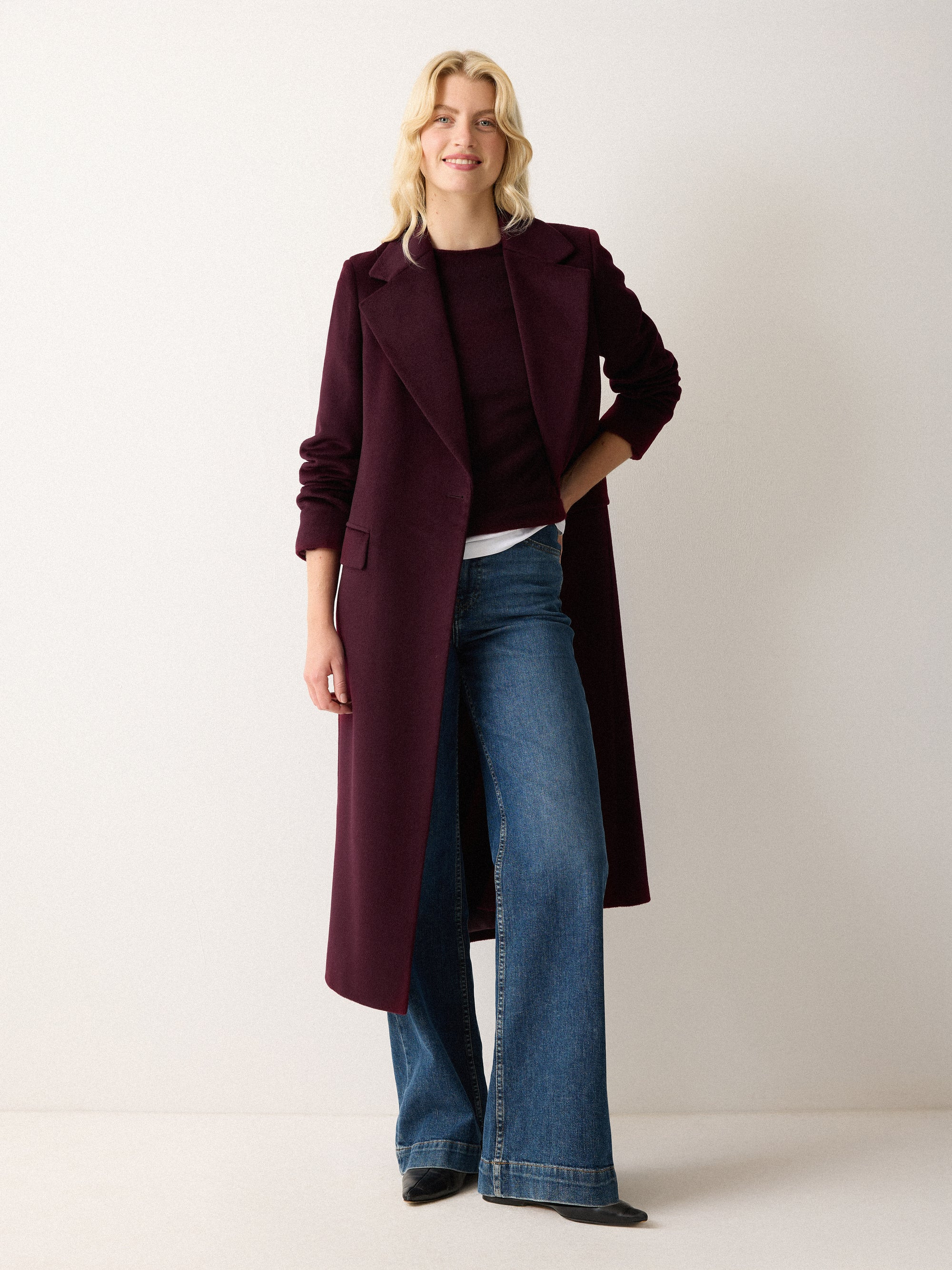 Wool Maxi City Coat | Purple | Jigsaw (UK)