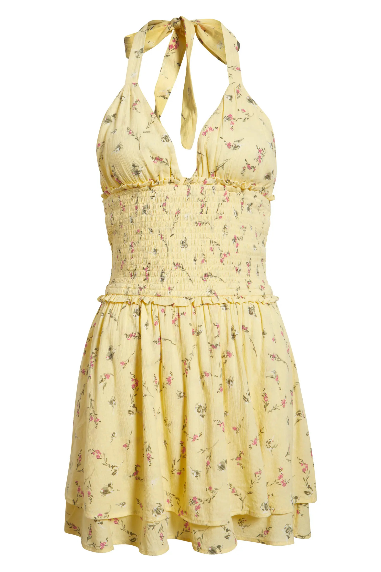 Tie Back Halter Cotton Blend Minidress (Women) | Nordstrom | Nordstrom