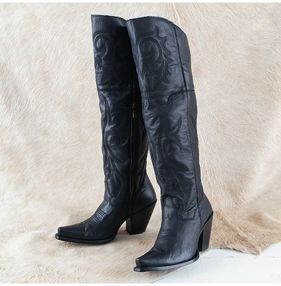 Dan Post Black Jilted Knee High Boots | Rod's Western Palace/ Country Grace