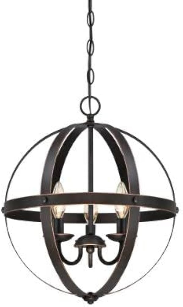 Ciata Lighting 3 Light Indoor Farmhouse Orbit Chandelier, Oil Rubbed Bronze Finish Globe Hanging ... | Amazon (US)