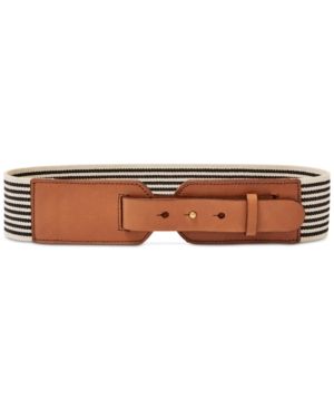 Fossil Striped Webbing Leather Waist Belt | Macys (US)