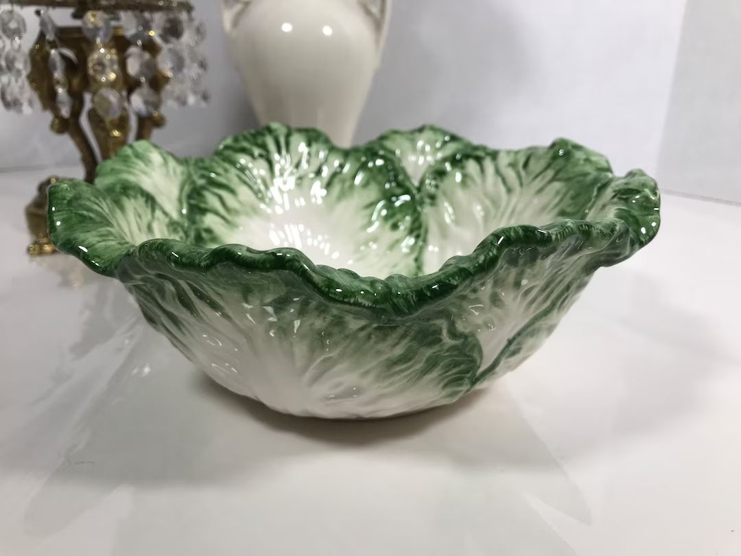 Vintage ceramic cabbage bowl, Cabbageware serving bowl, cabbage shaped dish, Vintage lettuceware ... | Etsy (US)