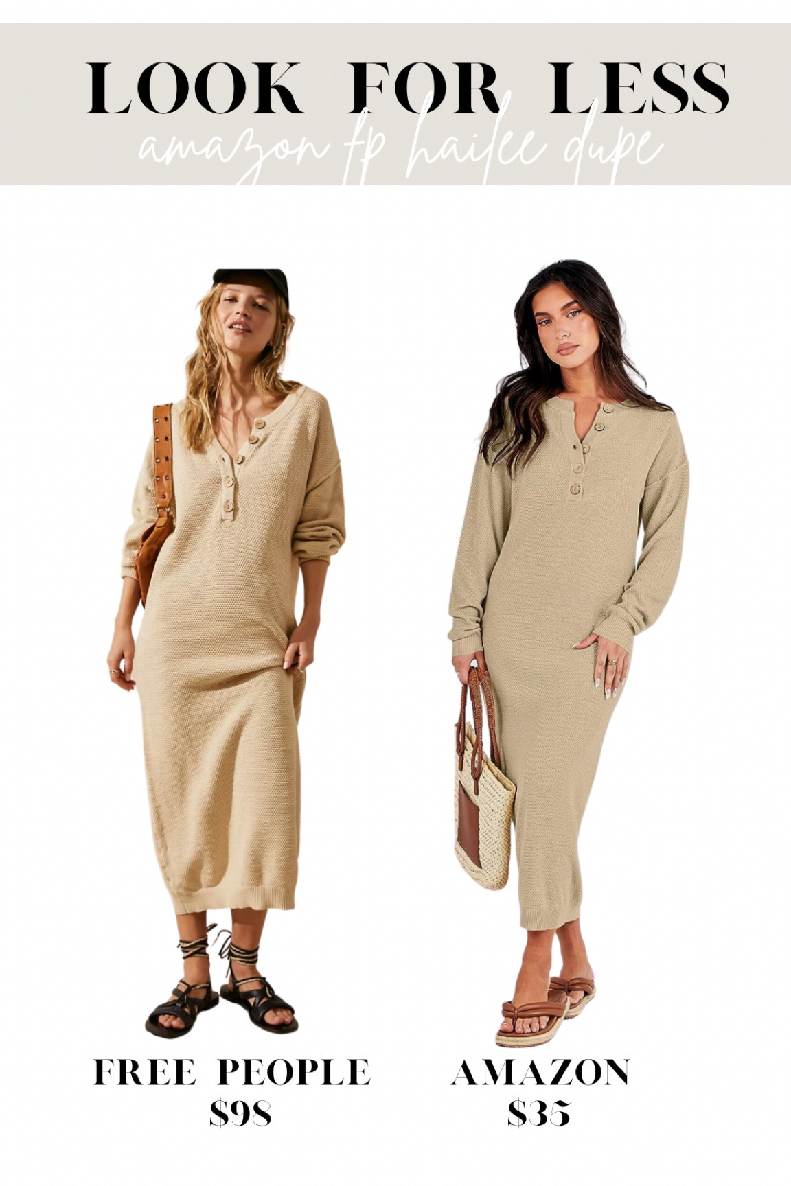 SAVE VS. SPLURGE —free people hailee sweater dress dupe find $35!✨ 

#amazonfinds #amazonstyle #amazondeals #amazonsale #amazonsalefinds #amazonfreepeople #amazonfpdupe #amazondupes #freepeopledupe #amazonsweaterdress #amazondresses #freepeopledresses  #sweaterdresses #fallstyle #falloutfits #fallstyletip #lookforless #affordablefinds #dressunder50 #fallfashion #falloutfitideas #momstyle #weekendoutfits #autumnoutfits #autumnstyle #winterdresses #offdutystyle #airportstyle #cozystyle #comfystyle #everydaystyle #outfits #style #styleideas #stylelooks #styletip #ltkseasonal #primeday #primedeals 

#LTKxPrime #LTKstyletip #LTKsalealert