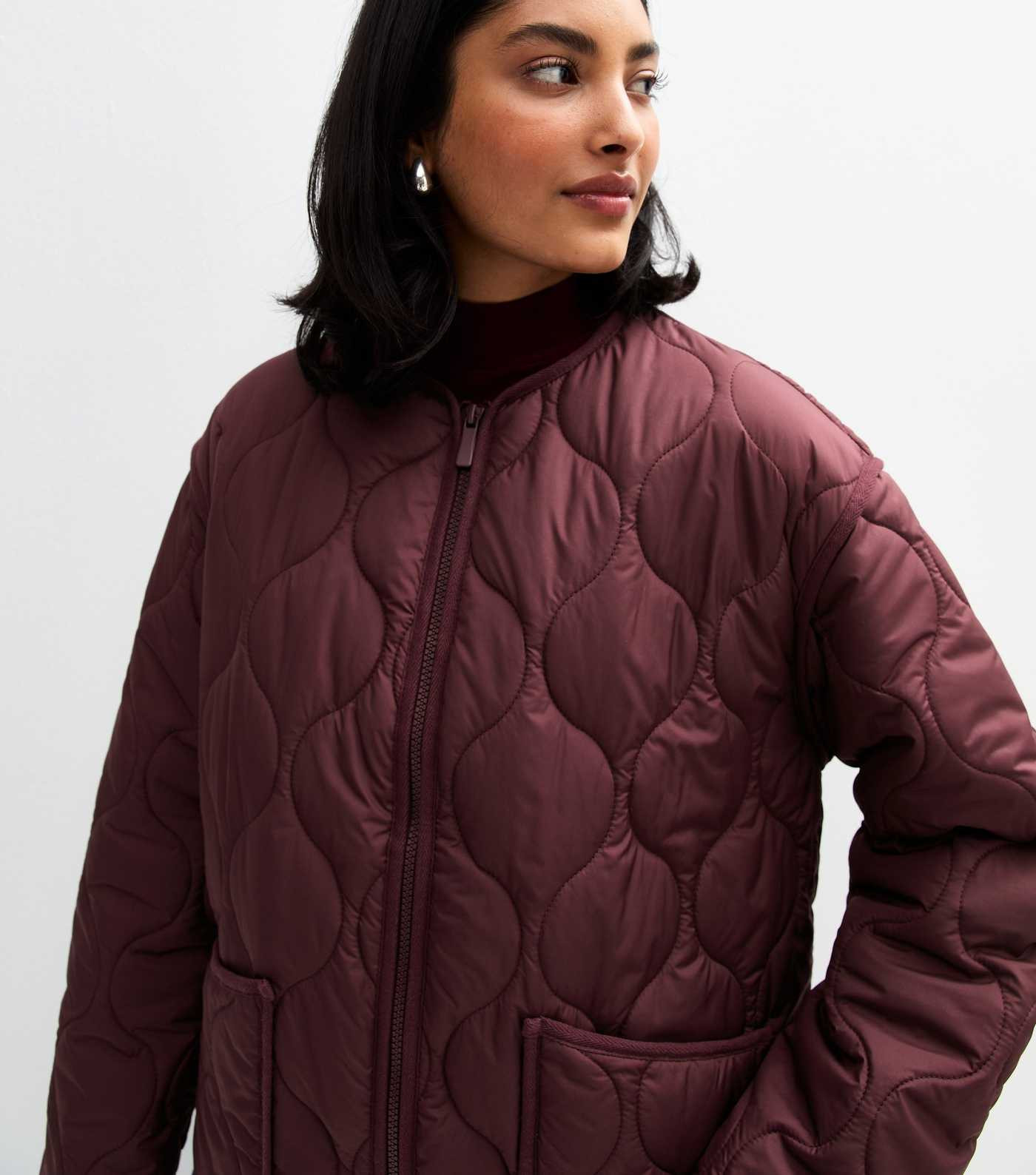 Burgundy Quilted Zip Up Jacket
						
						Add to Saved Items
						Remove from Saved Items | New Look (UK)