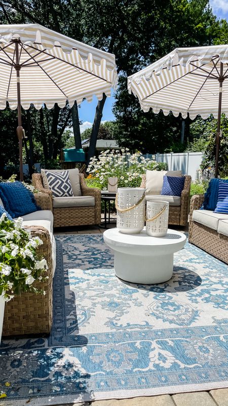 Spend time with the family on your outdoor patio this season with outdoor seating from Walmart, umbrellas, outdoor rug, outdoor tables in more home decor for outside. Coastal style.

#LTKSeasonal #LTKfamily #LTKhome