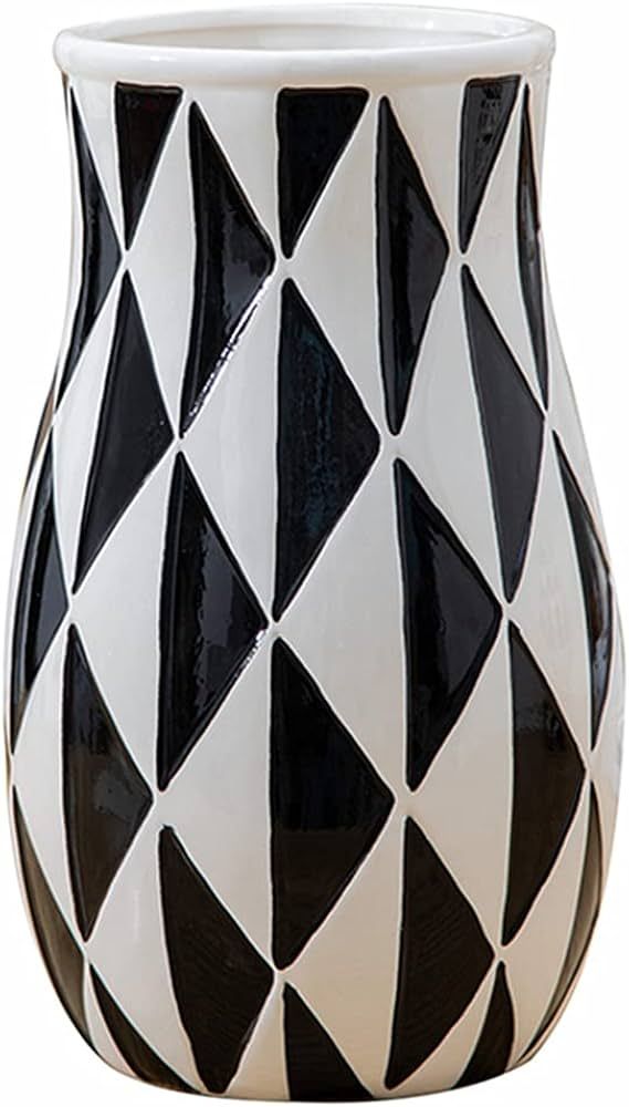 Amazon.com: WEIDILIDU Black Ceramic Vase Nordic Minimalist Style Decor for Countertop Center Dres... | Amazon (US)