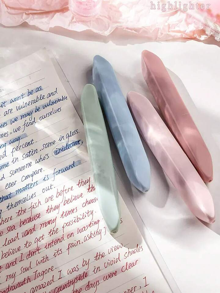 4pcs Lipstick Shaped Highlighter Pens, Colorful Vibrant Fluorescent Markers For Studying, DIY, Sc... | SHEIN