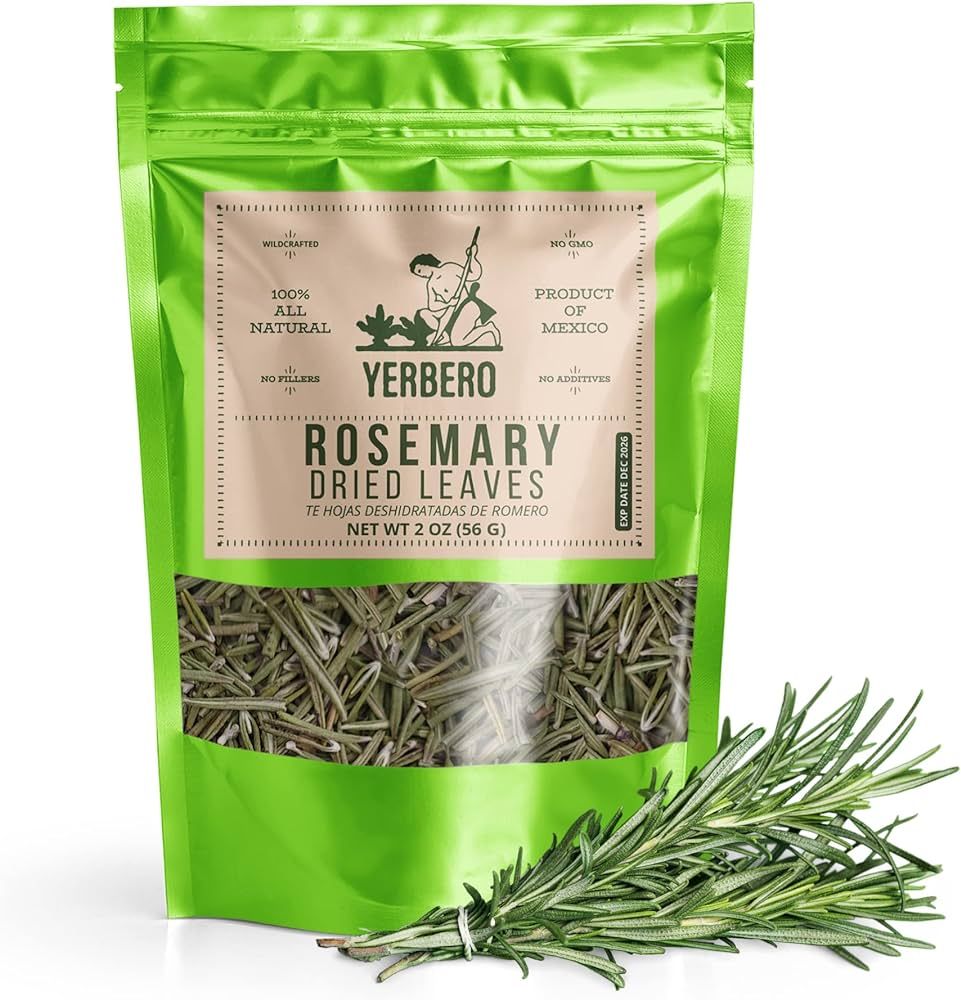 Yerbero - Premium Loose Whole Rosemary Dried Leaves Tea 2oz (58gr) | Hoja De Romero Te Herbal | M... | Amazon (US)