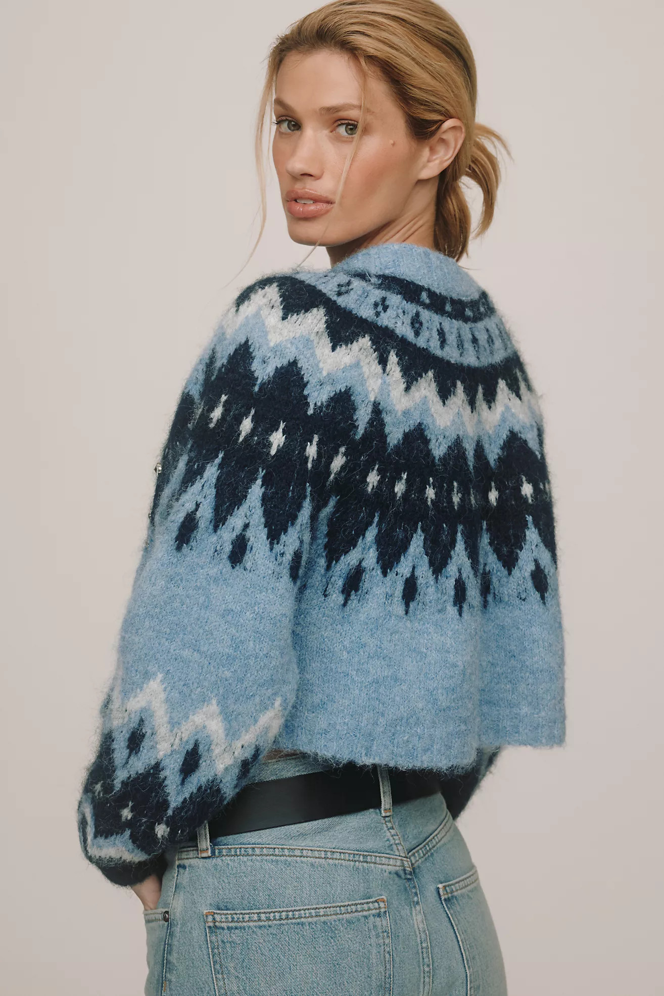 By Anthropologie Fair Isle Cropped Cardigan Sweater | Anthropologie (US)