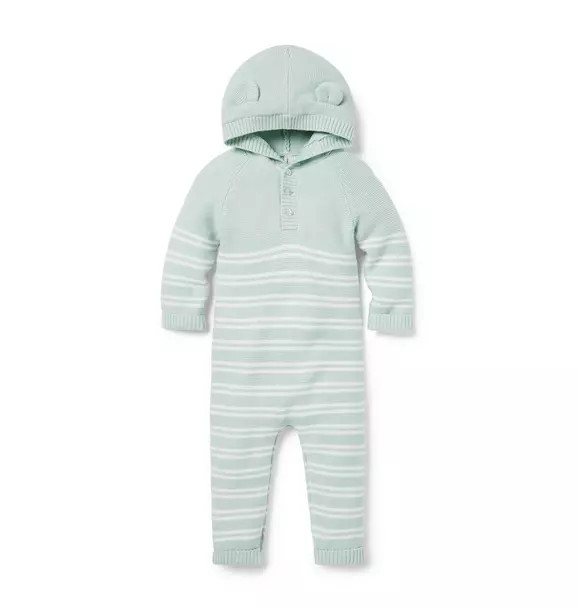 Baby Striped Bear Ear Hooded One-Piece | Janie and Jack