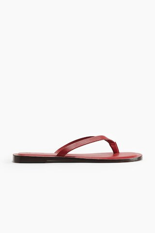 H & M - Leather flip-flops - Red | H&M (UK, MY, IN, SG, PH, TW, HK)