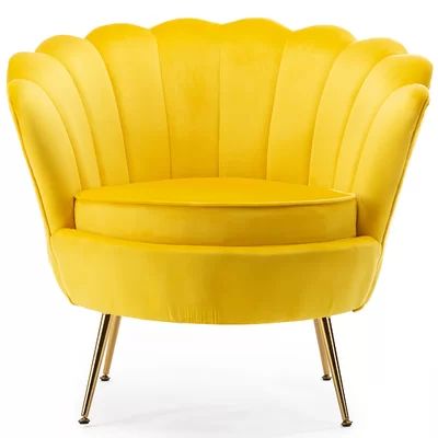 Highlandville Barrel Chair Everly Quinn Fabric: Yellow | Wayfair North America