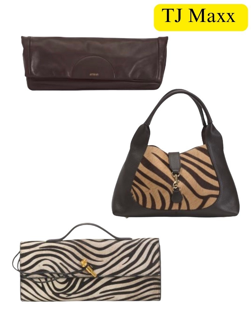 Zebra clutch on sale at TJ Maxx, purse, leather, look for less, designer deals, summer, accessories, brown, black, white.

#LTKootd #LTKSaleAlert