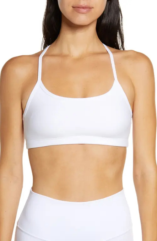 Beyond Yoga Space Dye Slim Racerback Sports Bra in Cloud White at Nordstrom, Size X-Small | Nordstrom
