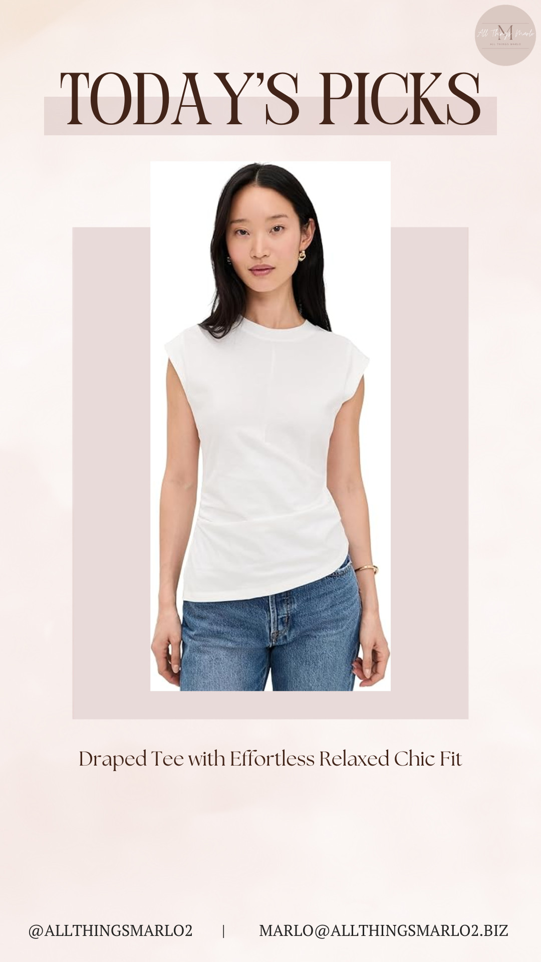 Draped Tee with Effortless Relaxed Chic Fit 

 #LTKootd #LTKWorkwear #LTKTravel