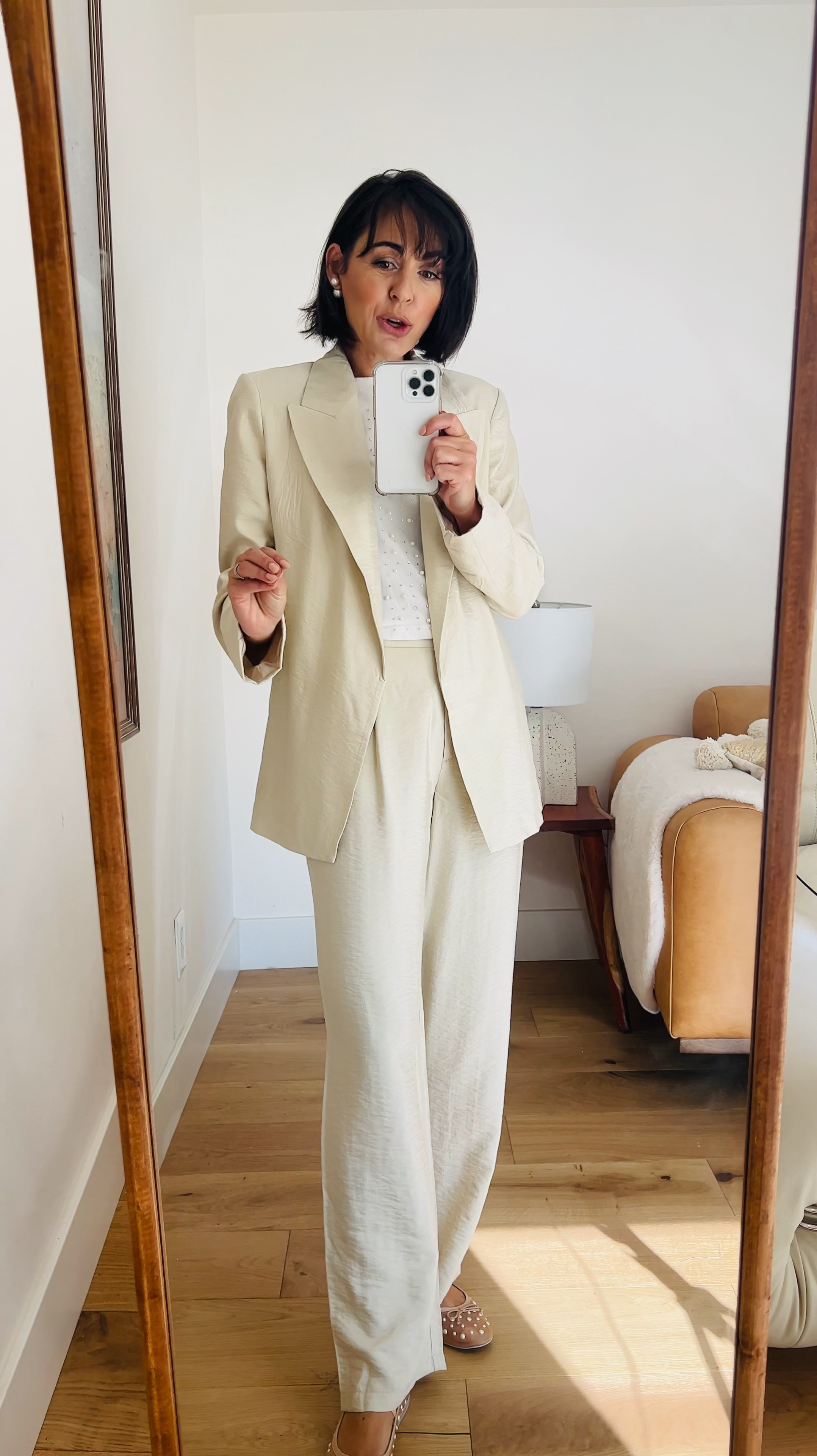 I am normally someone who dresses casual, but this suit is stunning and so affordable. Size down in the blazer and the pants are true to size.