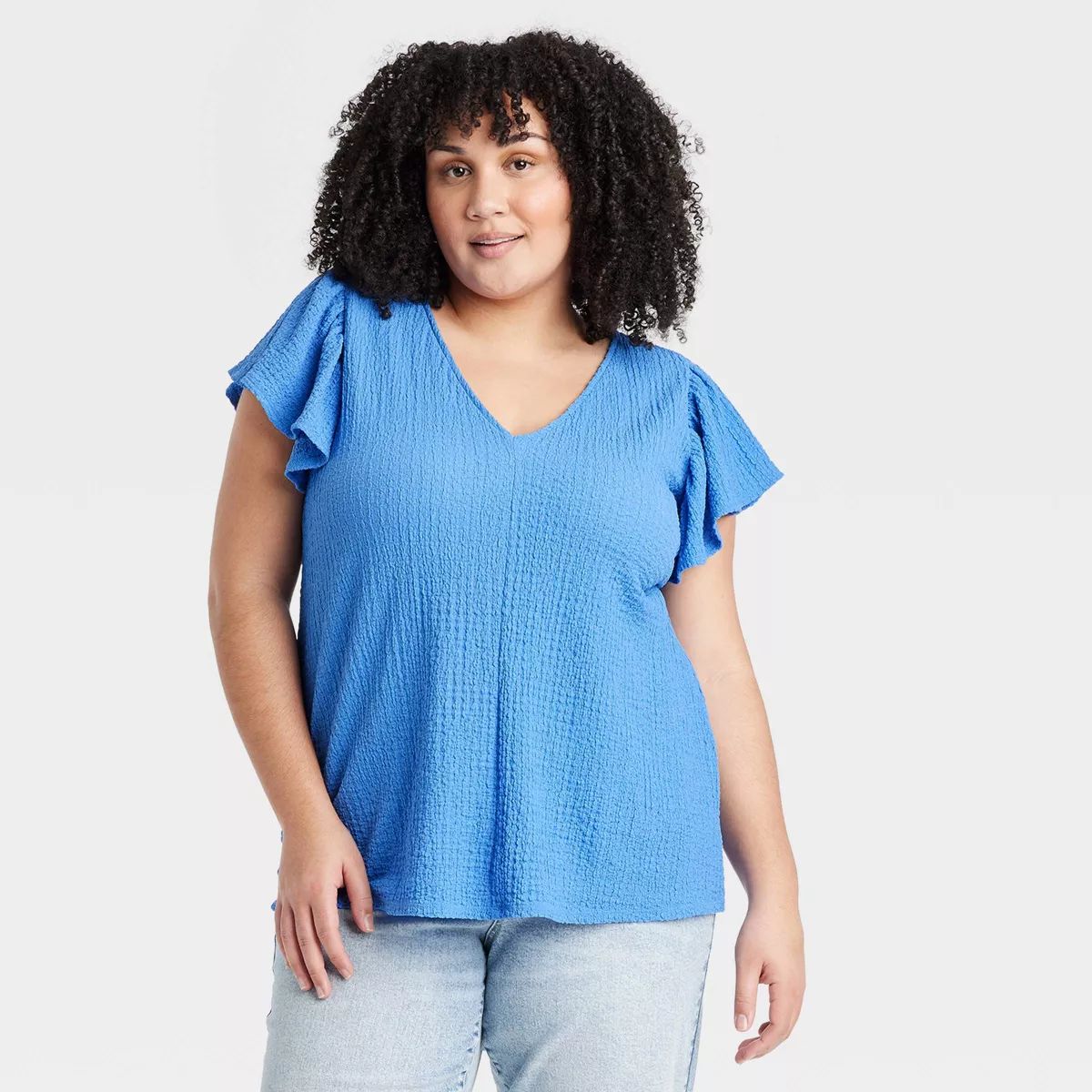 Women's Flutter Short Sleeve V-Neck T-Shirt - Ava & Viv™ | Target