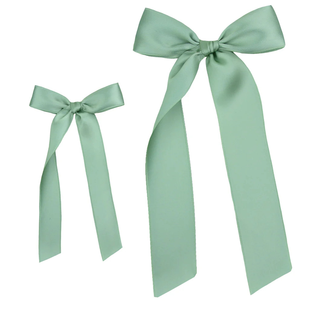 Satin Bow - Sage Sash Clip | Lou Lou & Company