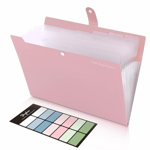 SKYDUE Expanding File Folders with 8 Pockets, Accordion File Organizer with Labels, Portable Pape... | Amazon (US)