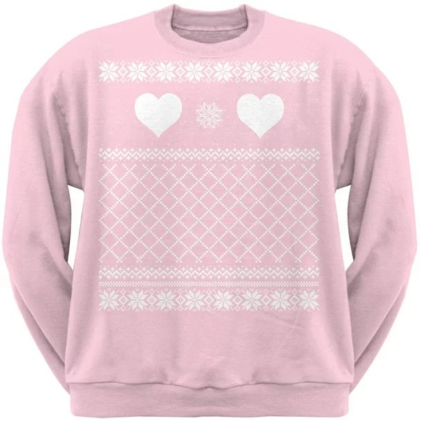 Valentine's Day - Heart Ugly Valentine Sweater Pink Adult Sweatshirt - 2X-Large | Walmart (US)