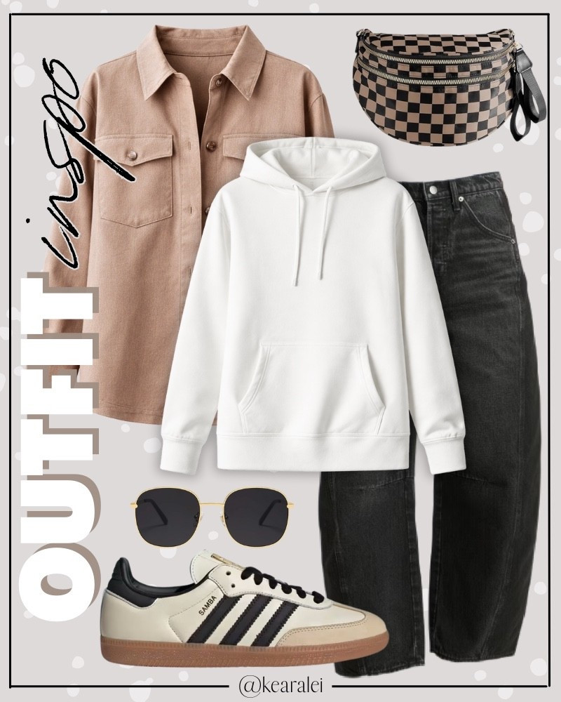 Spring outfits 2026 casual outfit neutral outfit tan khaki brown shacket shirt jacket white hoodie pullover sweatshirt and black leather leggings spanx with Steve Madden tan suede booties lug sole Chelsea boots quay sunglasses and chunky gold hoop earrings || #Amazon #shacket #fall #outfit #outfits #spanx #boots #booties #Amazonfinds . . Midi Dress, Wedding Guest Dresses, Bachelorette Party, Resort Wear, Maxi Dress, Swimsuit, Bikini, Travel, Back to School, Booties, skinny Jeans, Candles, Earth Tones, Wraps, Puffer Jackets, welcome mat,Travel Luggage, wedding guest, Work blazers, Heels, cowboy boots, Concert Outfits, Teacher Outfits, Nursery Ideas, Bathroom Decor, Bedroom Furniture, Living Room Furniture, Work Wear, Business Casual, White Dresses, Cocktail Dresses, Maternity Dresses, Wedding Guest Dresses, Maternity, Wedding, Wall Art, Maxi Dresses, Sweaters, Fleece Pullovers, button-downs, Oversized Sweatshirts, Jeans, High Waisted Leggings, dress, amazon dress, joggers, home office, dining room, amazon home, bridesmaid dresses, Cocktail Dresses, Summer Fashion, wedding guest dress, Pantry Organizers, kitchen storage organizers, leather jacket, throw pillows, table decor, Fitness Wear, Activewear, Amazon Deals, shacket, nightstands, Plaid Shirt Jackets, Walmart Finds, curtains, slippers, apple watch bands, coffee bar, lounge set, golden goose, playroom, Hospital bag, swimsuit, pantry organization, Accent chair, Farmhouse decor, sectional sofa, entryway table, console table, sneakers, coffee table decor, laundry room, baby shower dress, shelf decor, bikini, white sneakers, sneakers, Target style, Date Night Outfits, White dress, Vacation outfits, Summer dress,Amazon finds, Home decor, Walmart, Amazon Fashion, SheIn, Kitchen decor, Master bedroom, Baby, Swimsuits, Coffee table, Dresses, Mom jeans


#LTKSaleAlert #LTKSeasonal #LTKootd