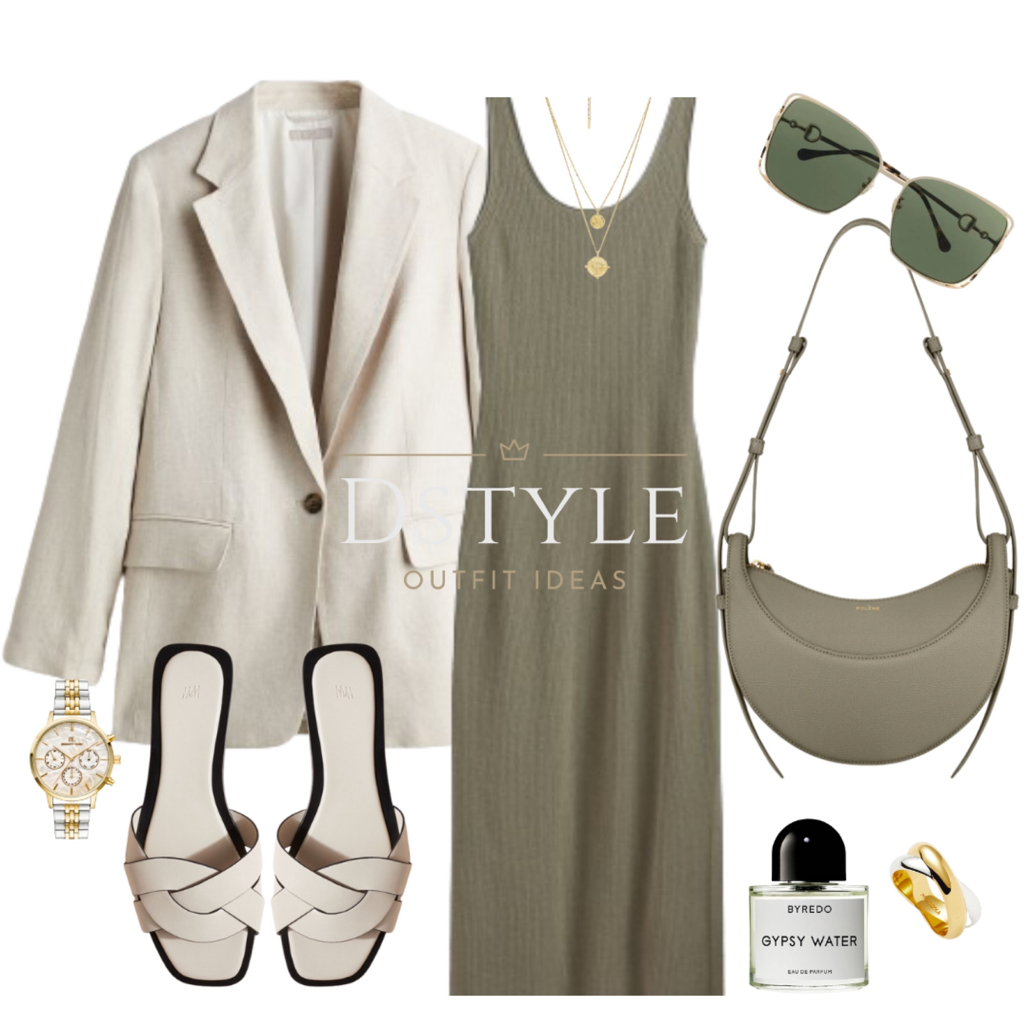 Khaki rib-knit dress, light beige linen-blend blazer, light beige slide sandals, H&M slides, ootd, summer outfit, summer office style, late spring work wear

#LTKfindsunder50 #LTKstyletip #LTKworkwear