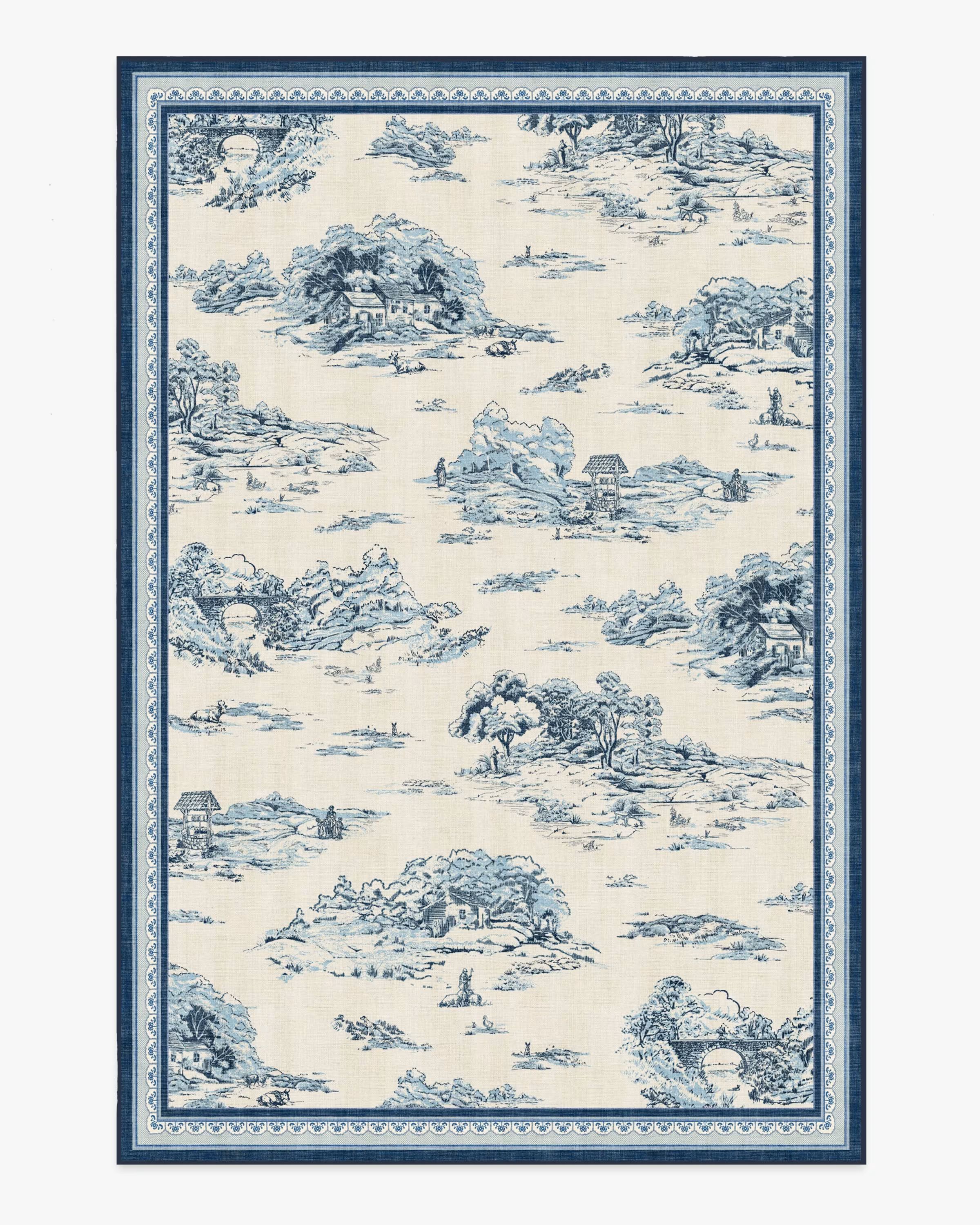 Provence Toile Delft Blue Tufted Rug | Ruggable