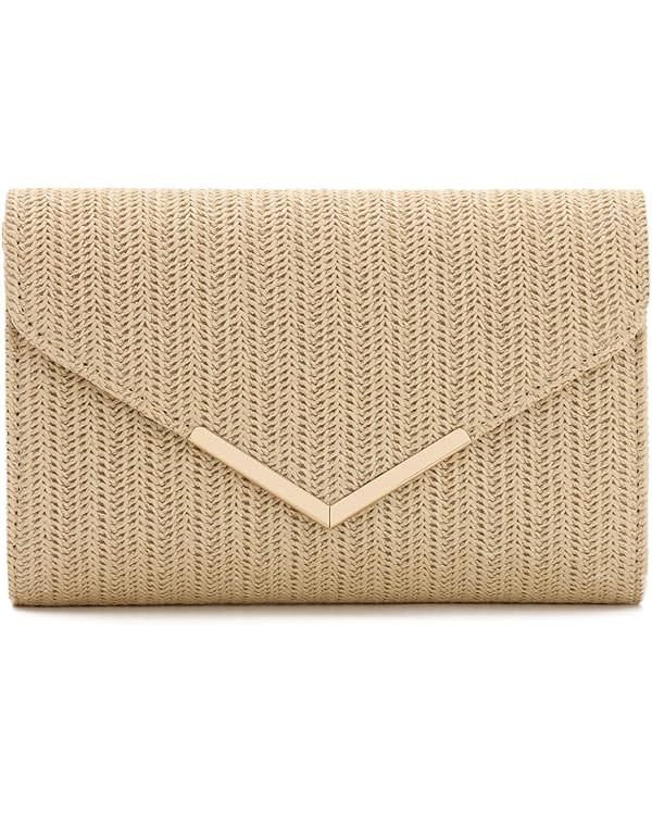 Oweisong Straw Clutch Purses for Women Summer Beach Bag Woven Envelope Evening Handbag for Vacation: Handbags: Clutch Amazon.com | Amazon (US)