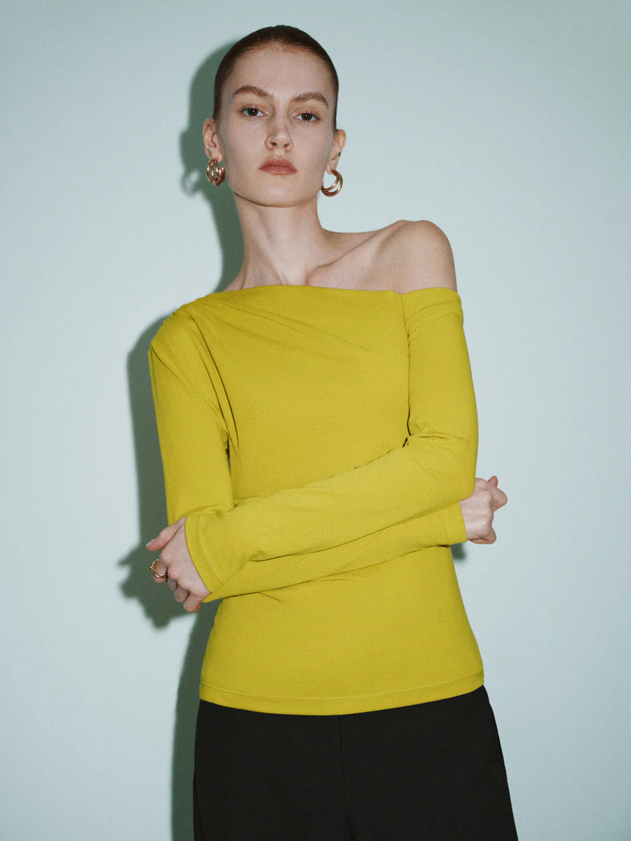 One Shoulder Skinny T-Shirt | Urban Revivo