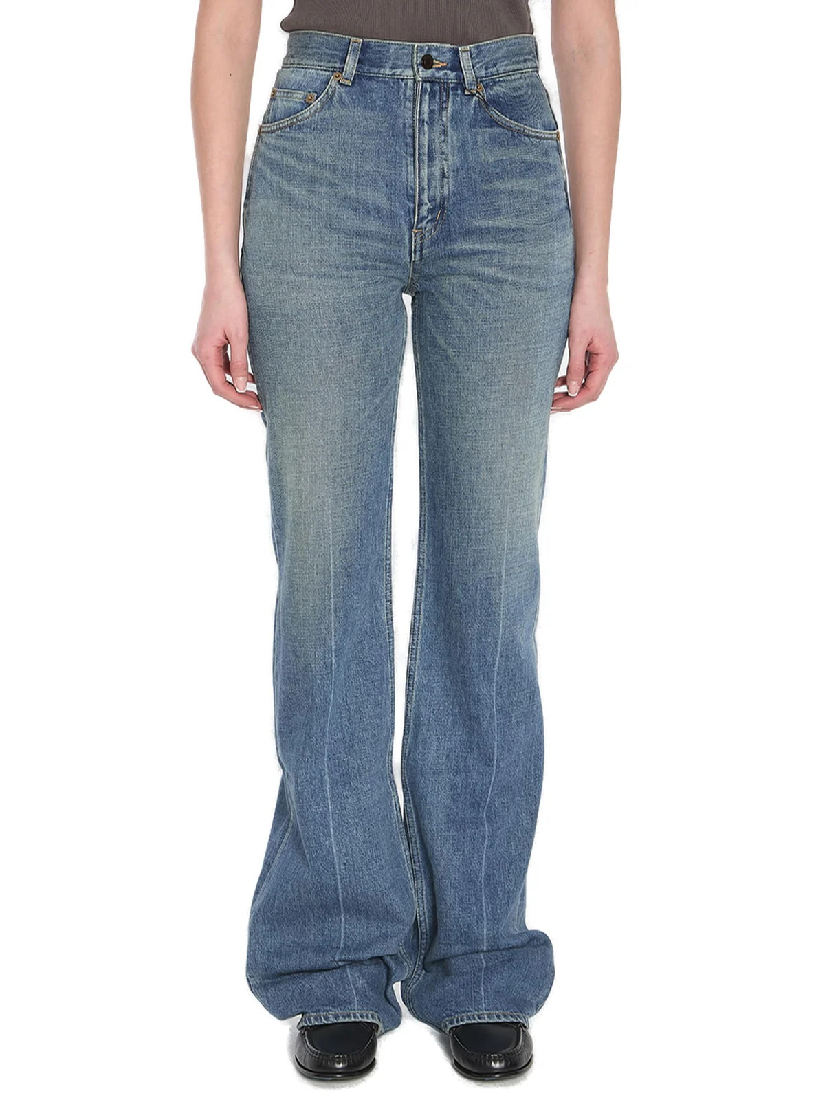 Saint Laurent 70'S High Waist Straight Leg Jeans | Cettire Global
