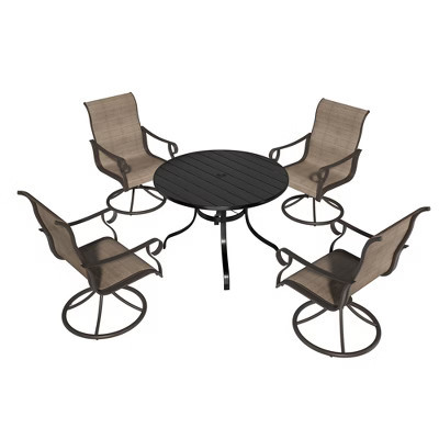 Mondawe 5-Piece Steel Round Circle Dining Set With 4 Swivel Dining Chairs | Target