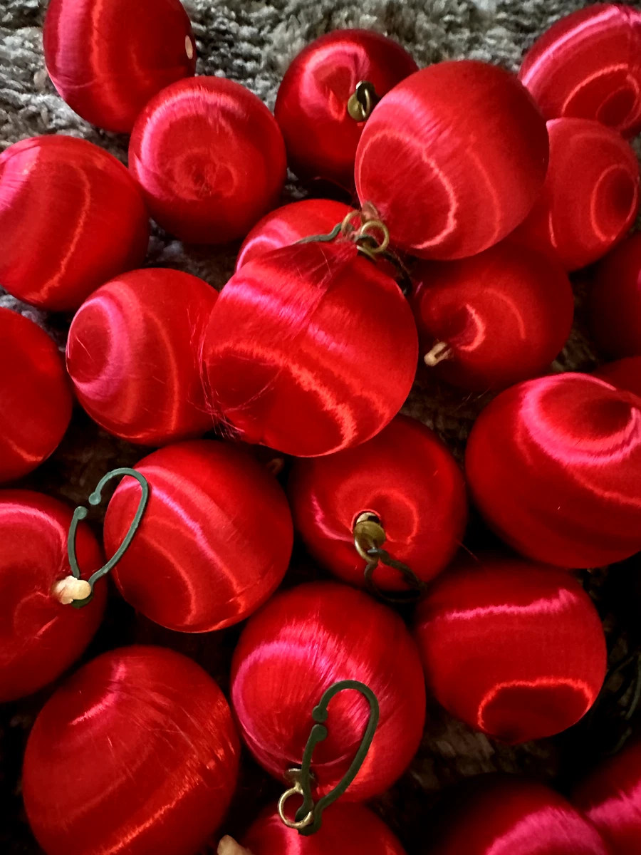 Satin Silk Christmas Ornaments 35    (2  1/4" ) Vintage Holiday Collectible | eBay US
